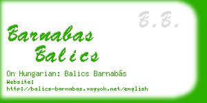 barnabas balics business card